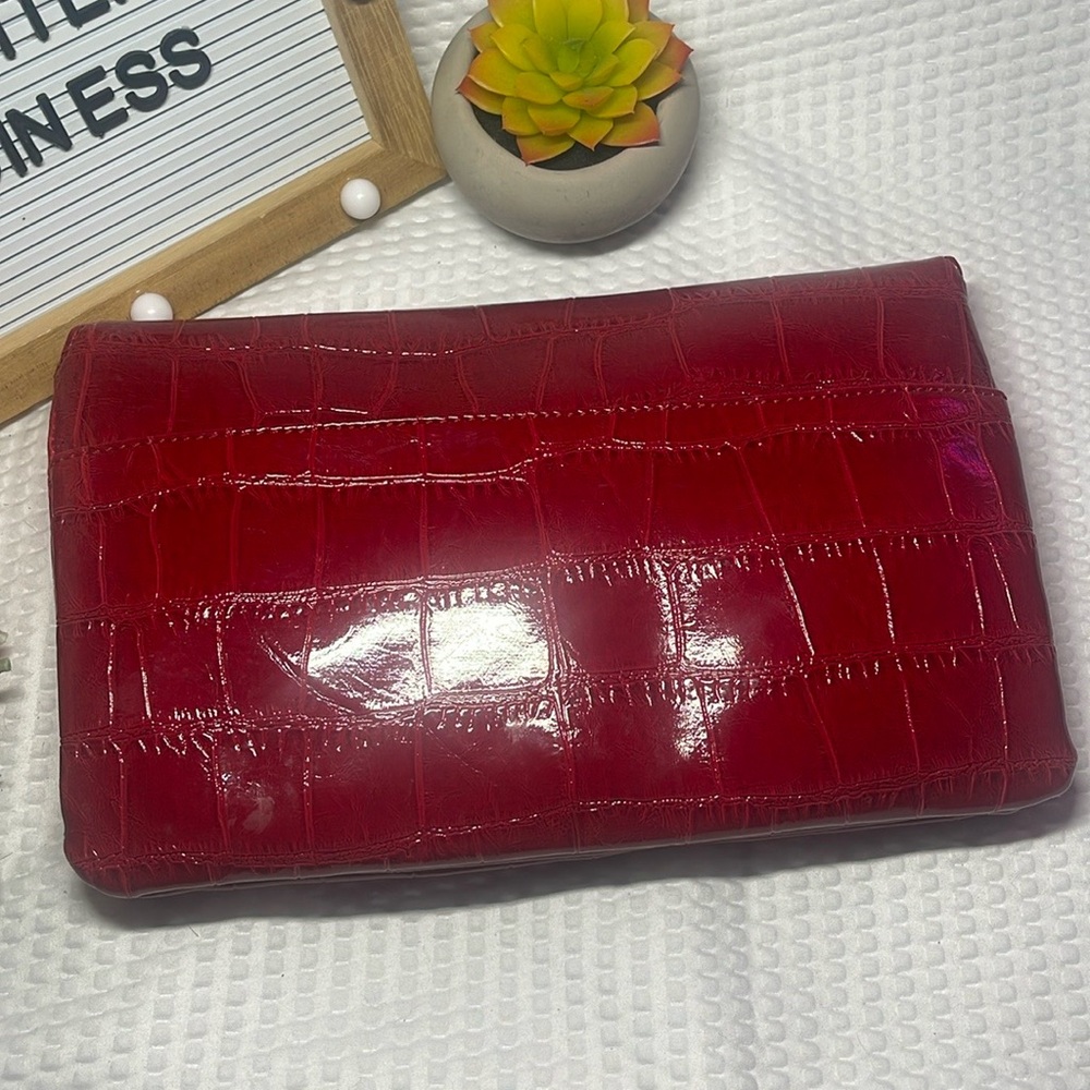 Cosmopolitan Red Snake Skin Crossbody Clutch Bag / Purse long Strap - Picture 2 of 8